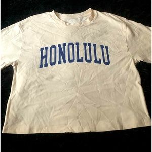 Cream Honolulu cropped tee shirt